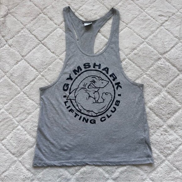Gymshark | Light Gray Marl Legacy Stringer Muscle Tee | Size Small - Picture 2 of 7